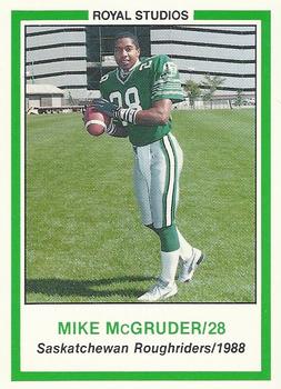 1988 Saskatchewan Roughriders #NNO Mike McGruder Front