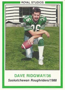 1988 Saskatchewan Roughriders #NNO Dave Ridgway  Front