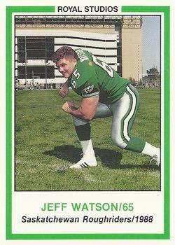 1988 Saskatchewan Roughriders #NNO Jeff Watson Front