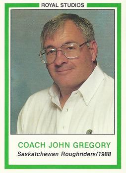 1988 Saskatchewan Roughriders #NNO John Gregory Front