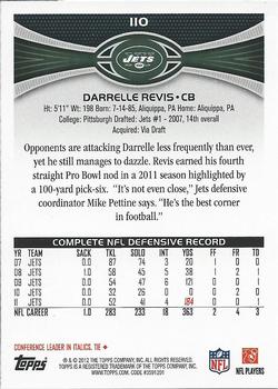 2012 Topps #110 Darrelle Revis Back