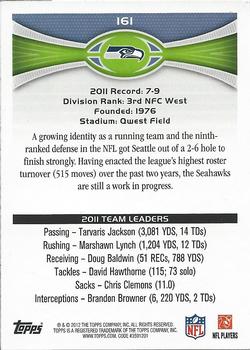 2012 Topps #161 Seattle Seahawks: Marshawn Lynch / Sidney Rice Back