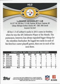 2012 Topps #162 LaMarr Woodley Back