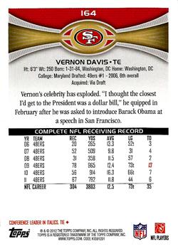 2012 Topps #164 Vernon Davis Back