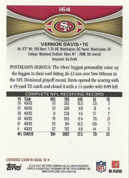 2012 Topps #164 Vernon Davis Back