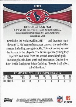 2012 Topps #188 Brooks Reed Back