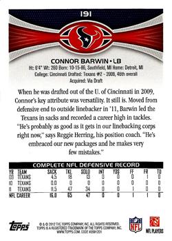 2012 Topps #191 Connor Barwin Back