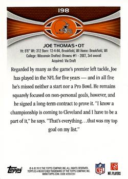 2012 Topps #198 Joe Thomas Back