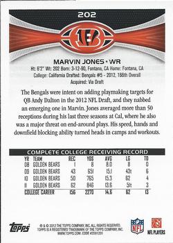 2012 Topps #202 Marvin Jones Back
