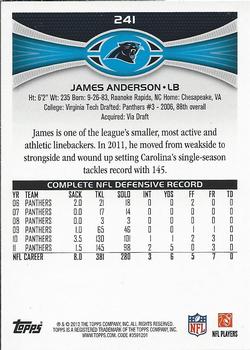 2012 Topps #241 James Anderson Back