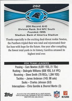 2012 Topps #282 Carolina Panthers: Cam Newton / Jonathan Stewart Back