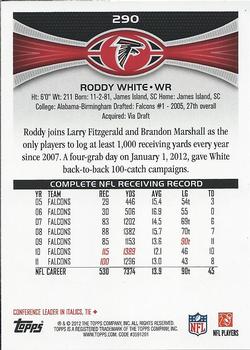 2012 Topps #290 Roddy White Back
