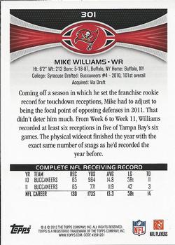 2012 Topps #301 Mike Williams Back