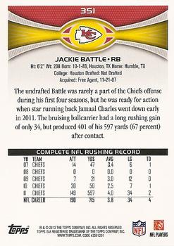 2012 Topps #351 Jackie Battle Back