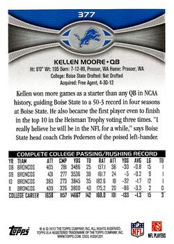 2012 Topps #377 Kellen Moore Back