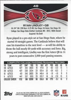 2012 Topps #48 Ryan Lindley Back