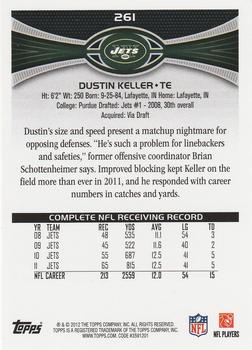 2012 Topps #261 Dustin Keller Back