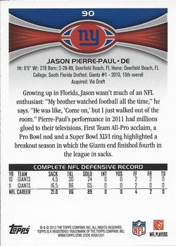 2012 Topps #90 Jason Pierre-Paul Back