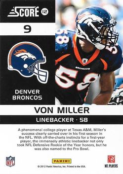 2012 Score - Complete Players Glossy #9 Von Miller Back