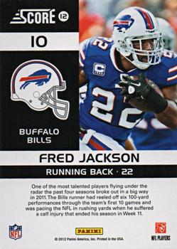 2012 Score - Complete Players Glossy #10 Fred Jackson Back