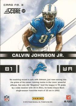2012 Score - In the Zone #3 Calvin Johnson Back