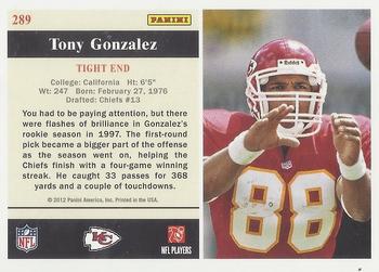 2012 Score - RC Flashbacks #289 Tony Gonzalez Back