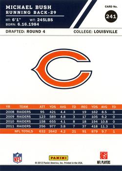2012 Score - Scorecard #241 Michael Bush Back