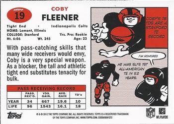 2012 Topps - 1957 Red #19 Coby Fleener Back