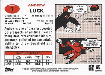 2012 Topps - 1957 Red #1 Andrew Luck Back