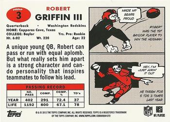 2012 Topps - 1957 Red #3 Robert Griffin III Back