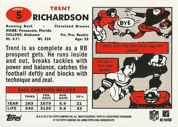 2012 Topps - 1957 Red #5 Trent Richardson Back