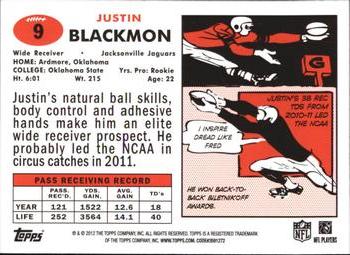2012 Topps - 1957 Red #9 Justin Blackmon Back