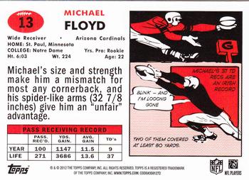 2012 Topps - 1957 Red #13 Michael Floyd Back