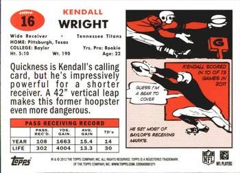 2012 Topps - 1957 Red #15 Kendall Wright Back