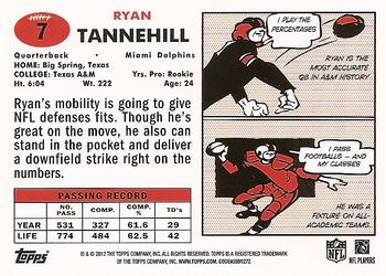 2012 Topps - 1957 Red #7 Ryan Tannehill Back