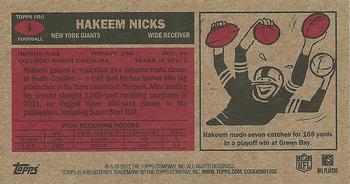 2012 Topps - 1965 Mini #4 Hakeem Nicks Back
