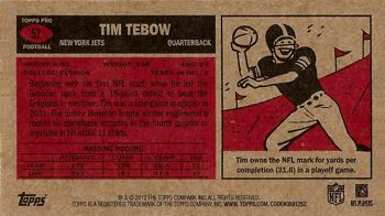 2012 Topps - 1965 Mini #52 Tim Tebow Back