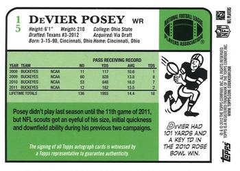 2012 Topps - 1984 Autographs #15 DeVier Posey Back