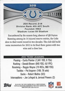 2012 Topps - Camo #328 Indianapolis Colts: Dwight Freeney/Robert Mathis Back