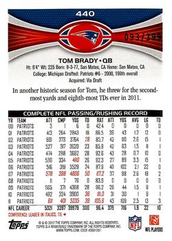 2012 Topps - Camo #440 Tom Brady Back