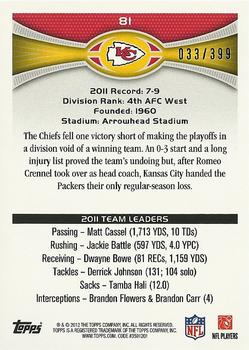 2012 Topps - Camo #81 Kansas City Chiefs: Matt Cassel / Branden Albert Back