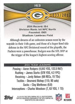 2012 Topps - Gold #163 Packers Team Leaders Back