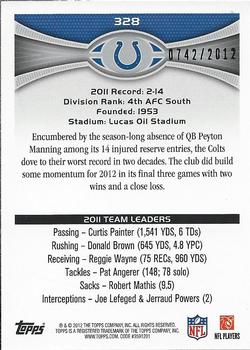 2012 Topps - Gold #328 Colts Team Leaders Back