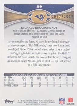 2012 Topps - Gold #89 Michael Brockers Back