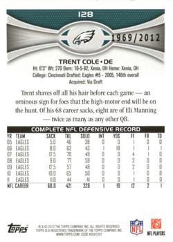 2012 Topps - Gold #128 Trent Cole Back
