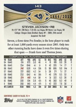 2012 Topps - Gold #143 Steven Jackson Back