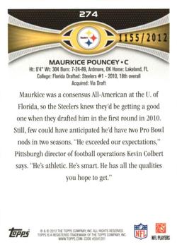 2012 Topps - Gold #274 Maurkice Pouncey Back