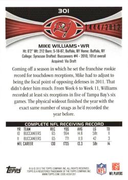 2012 Topps - Gold #301 Mike Williams Back