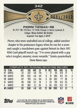 2012 Topps - Gold #342 Pierre Thomas Back