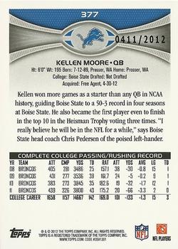 2012 Topps - Gold #377 Kellen Moore Back